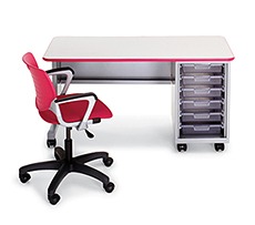 Cascade Teacher Desk - Single Pedestal